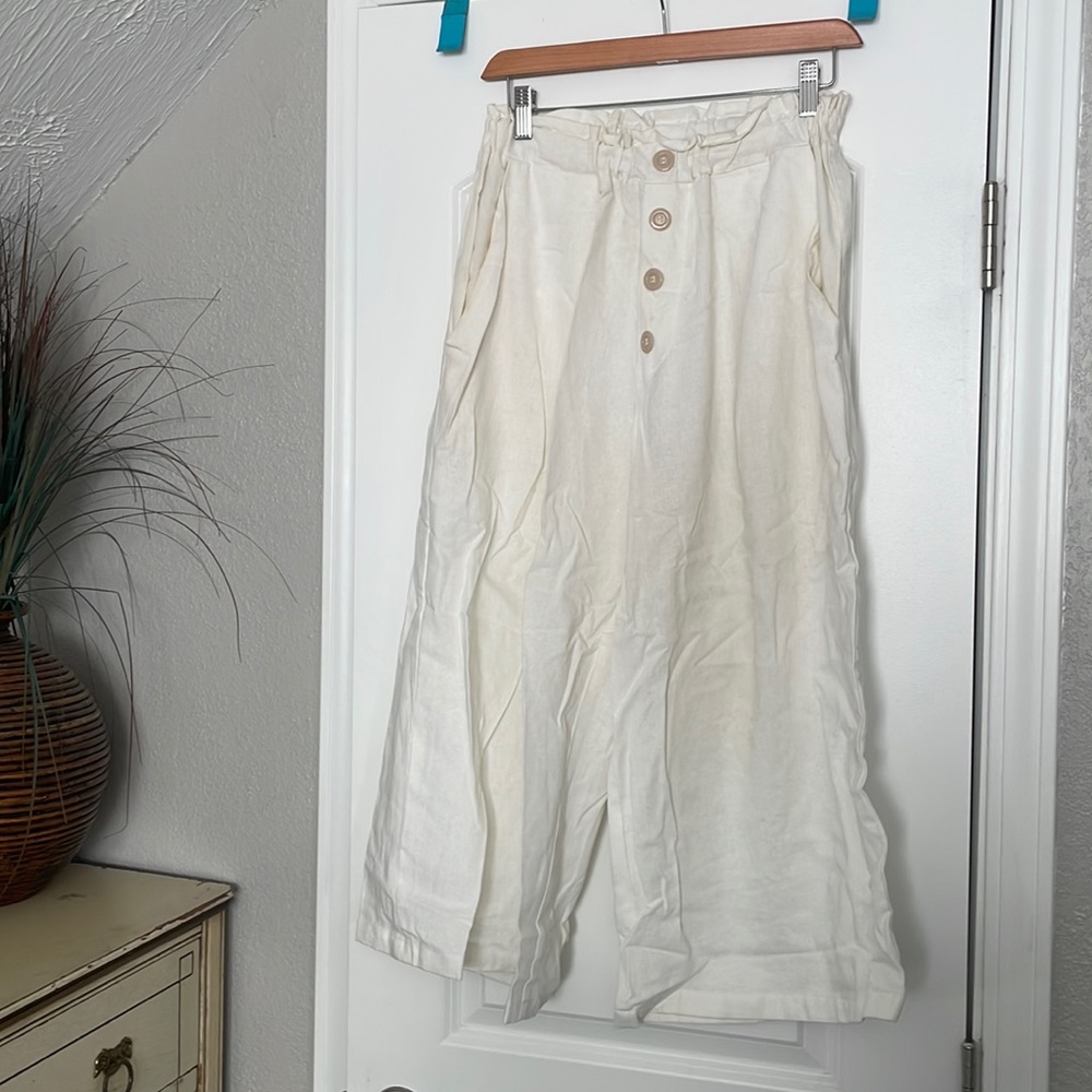 Wide leg linen pants